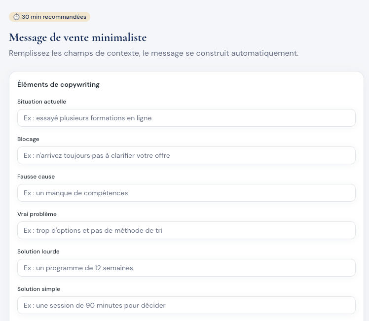 Le Générateur d'Offre Minimaliste ultra Rentable, Viable & Irrésistible Express