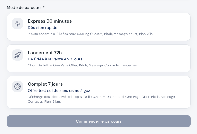 Le Générateur d'Offre Minimaliste ultra Rentable, Viable & Irrésistible Express